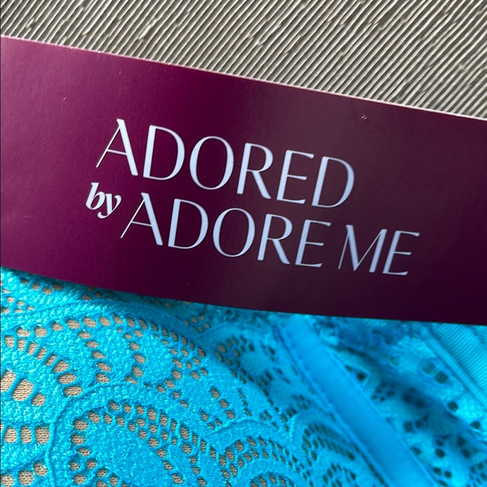 Adore Me Blue Lace Bra with Adjustable‎ Straps - Picture 2 of 7